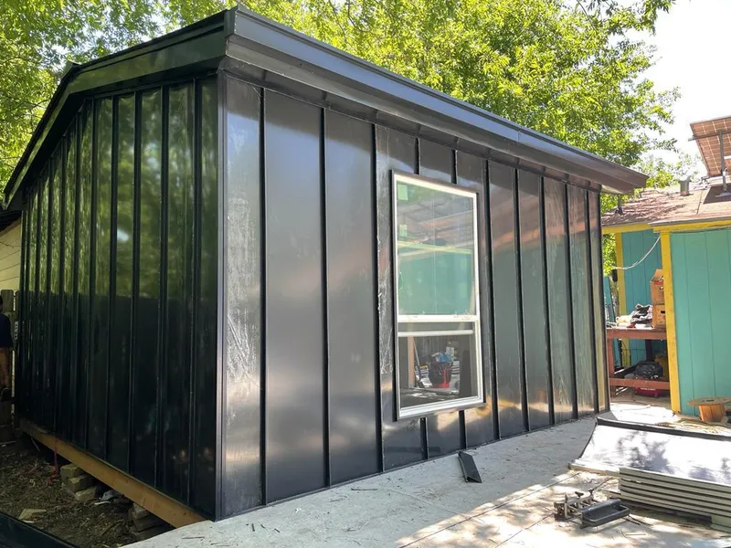 Black standing seam metal wall panels for Metal Roof Installation in Middletown